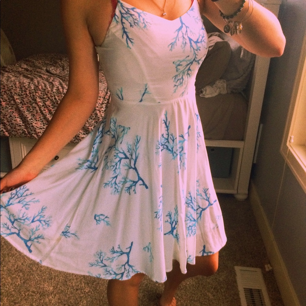 Coral Print Old Navy Dress